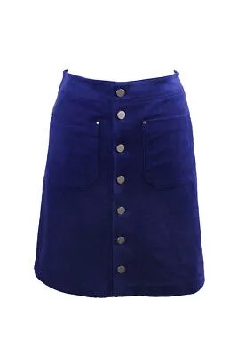Синяя юбка на пуговицах из искусственной замши Inc International Concepts 2