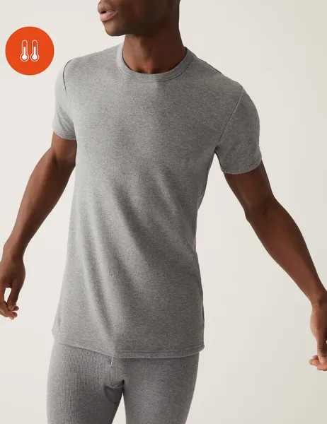 Тепловая футболка среднего размера с короткими рукавами Heatgen Marks & Spencer, серый