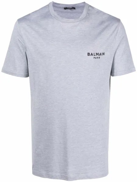 Balmain футболка с вышитым логотипом