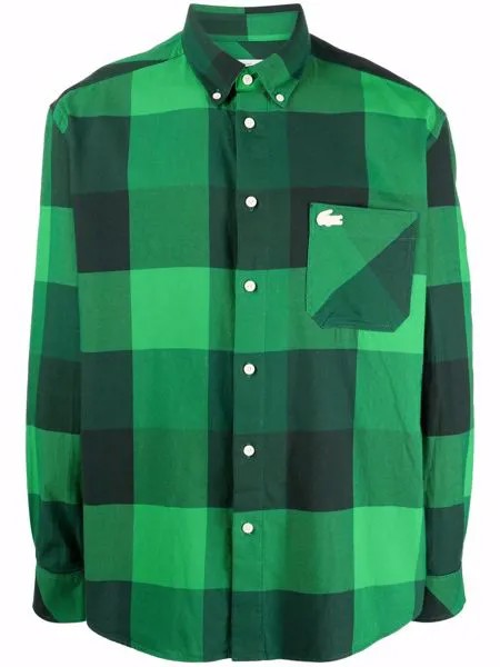 Lacoste клетчатая рубашка с длинными рукавами