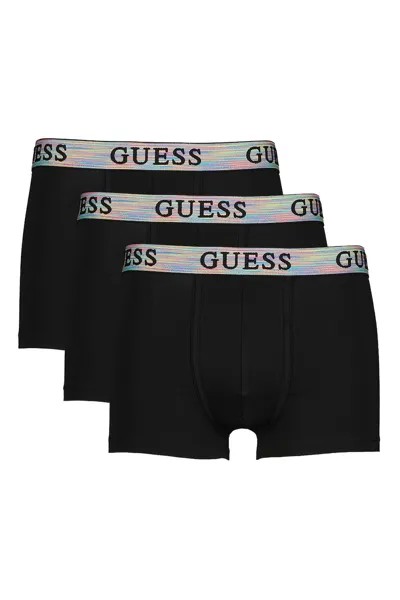 Боксеры с логотипом - 3 пары Guess, зеленый