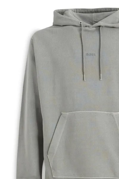 Мужская толстовка с капюшоном и логотипом Hugo Boss, серый