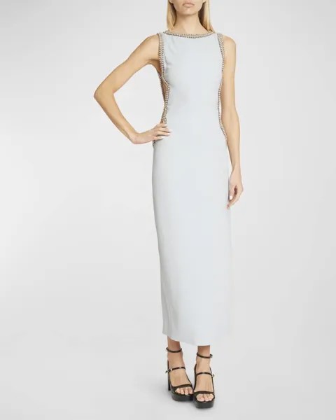 Платье миди без рукавов с вырезом из бисера Givenchy