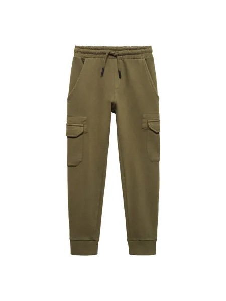 Зауженные брюки MANGO KIDS MAVERIK, оливковое