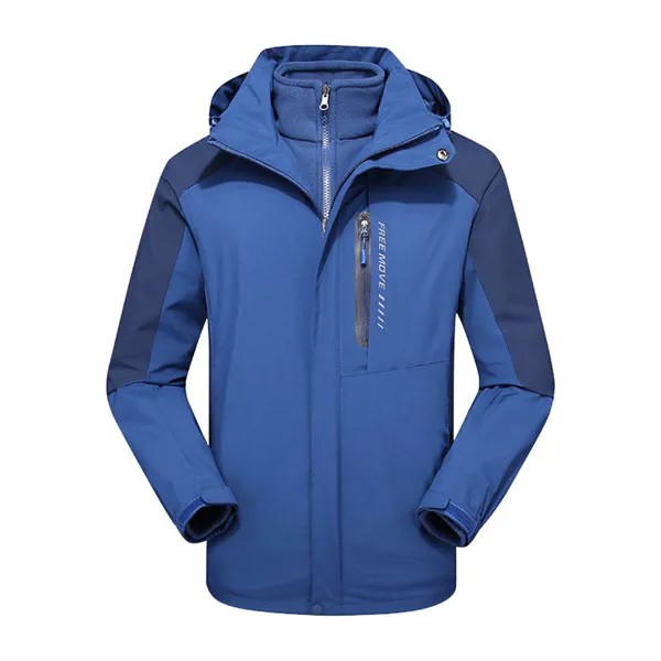 Мужская лыжная куртка 3 в 1, зимняя уличная куртка с флисовой подкладкой, водонепроницаемые ветрозащитные куртки с капюшоном, пальто для пох...