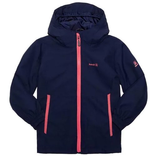 Куртка Kamik для девочек, капюшон, карманы, светоотражающие элементы, водонепроницаемая, размер 122(7), синий