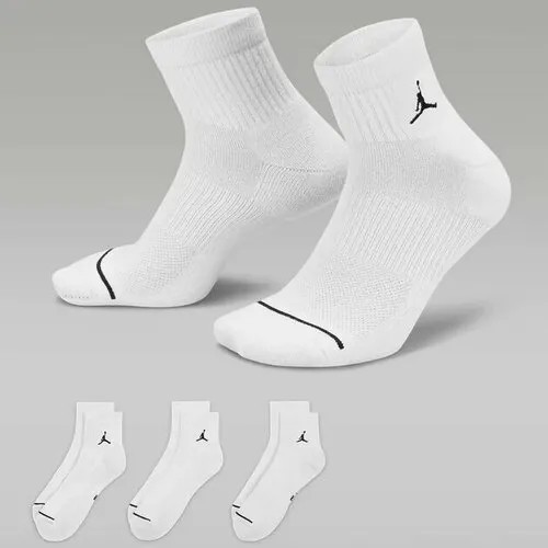 Носки Jordan U J ED CUSH POLY ANKLE 3PR 144, комплект, 3 пары, размер XL, белый