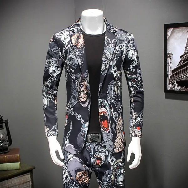 2021 Мужская Повседневная рубашка Slim Fit одна кнопка костюм пиджак для жениха торжественный Свадебный костюм для выпускного куртки Мужские мо...
