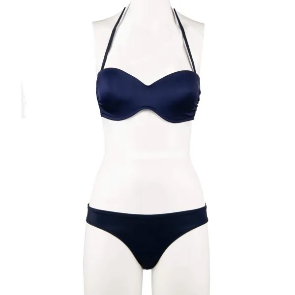 EMPORIO ARMANI Swimwear Трусики-бикини-бандо с логотипом Темно-синий 11420