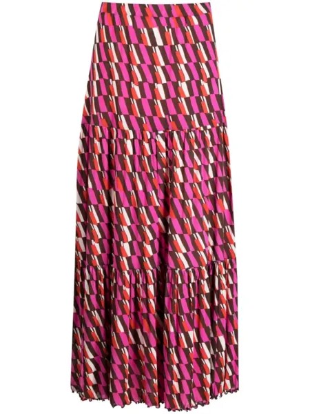 Diane Von Furstenberg юбка макси с принтом, розовый