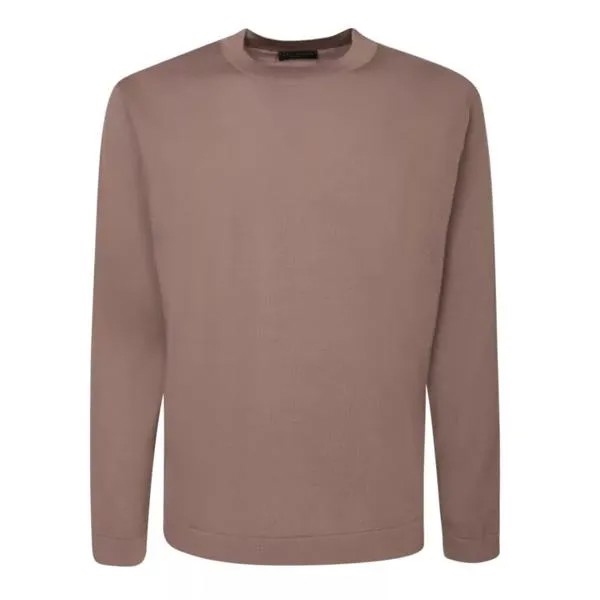 Футболка dark beige wool t-shirt Dell'Oglio, коричневый