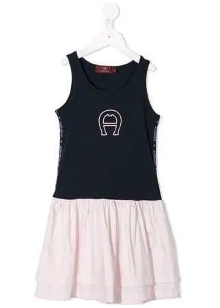 Aigner Kids многослойное платье-футболка А-силуэта