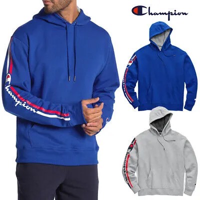 Мужской пуловер с капюшоном Champion GF89H-Y07975 PowerBlend из флиса с вертикальным логотипом, XL