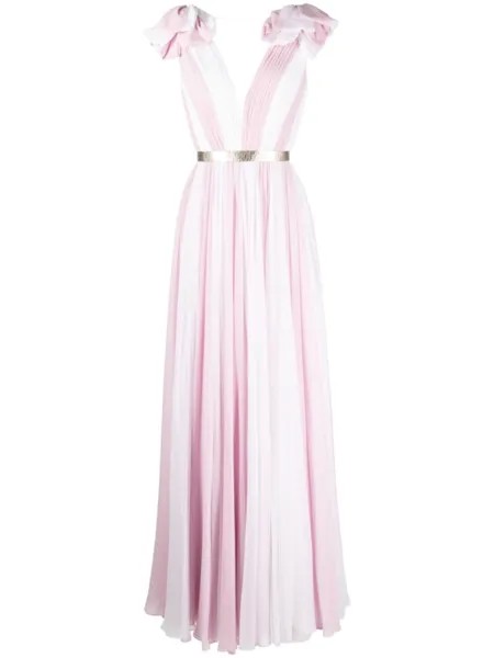 Jenny Packham шелковое платье макси Laguna, белый