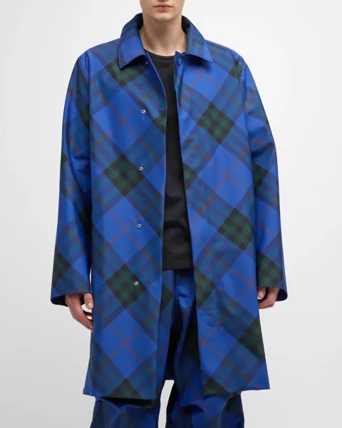 Мужской плащ в клетку с ромбами Burberry, цвет Knight Ip Check