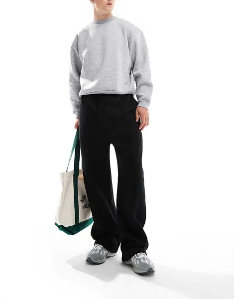 Черные широкие джоггеры с окантовкой ASOS DESIGN