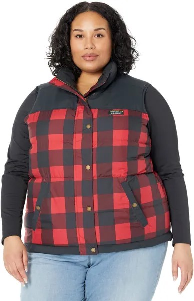 Жилет Plus Size Mountain Classic Down Vest Print L.L.Bean, цвет Rich Red Buffalo Plaid