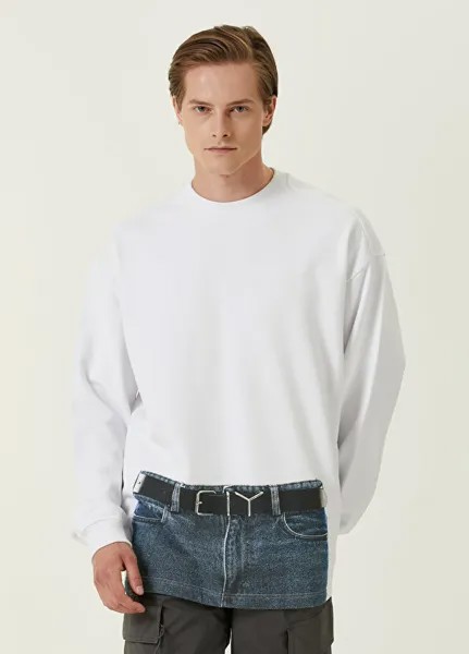 Белый джинсовый свитшот с фотопринтом Y-Project
