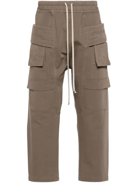 Rick Owens DRKSHDW брюки Creatch с низким шаговым швом, коричневый