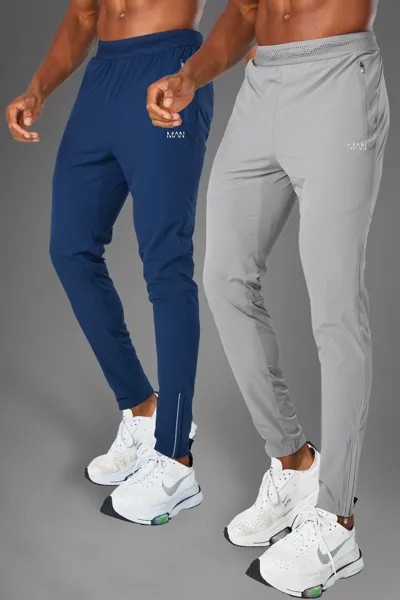 Легкие джоггеры man active gym, 2 пакета Boohoo, серый