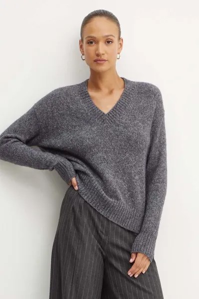 Свитер из смесовой шерсти Weekend Max Mara, серый
