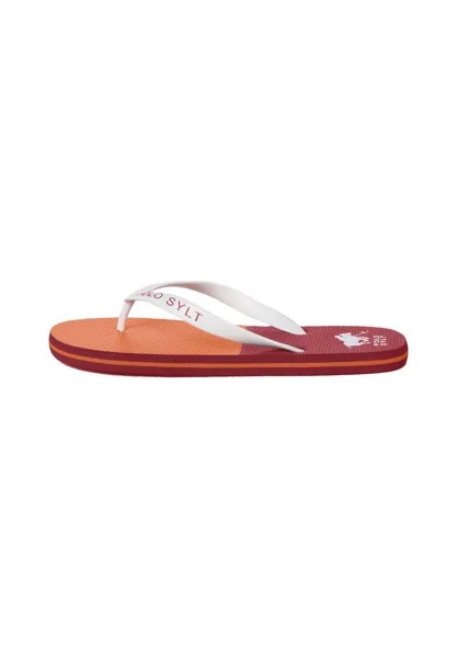 Пляжные сандалии унисекс с дизайном этикетки POLO SYLT, цвет Dark Red Orange