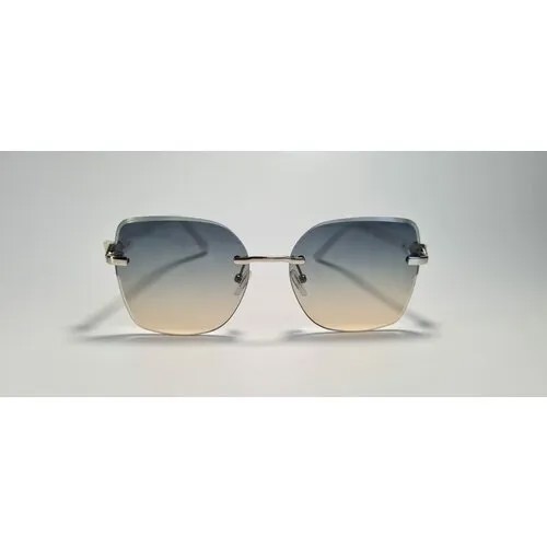 Солнцезащитные очки Noname, голубой, коричневый