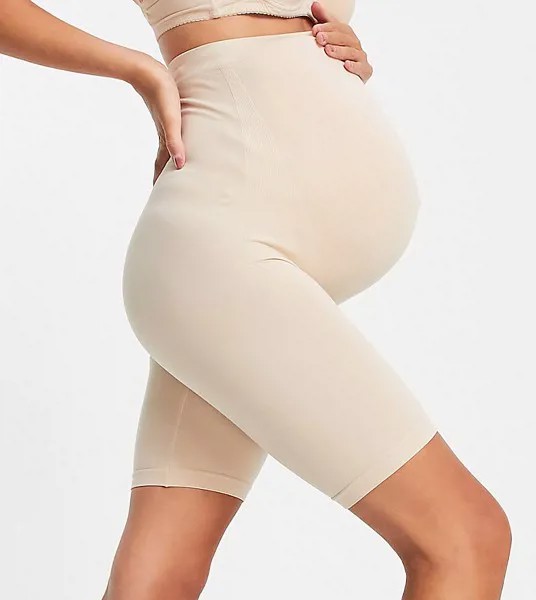 Моделирующие шорты нюдового цвета с посадкой над животом Mamalicious Maternity-Нейтральный