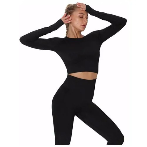 Спортивный костюм/Костюм для фитнеса/Костюм для йоги/Тайтсы+ Рашгард, (размер S)