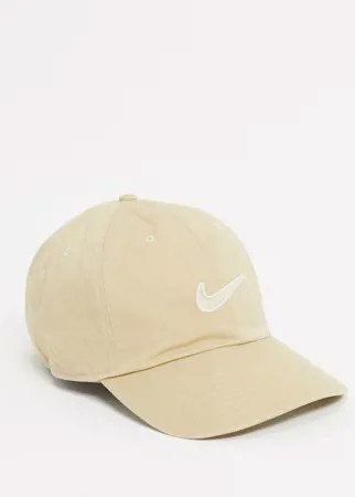 Выбеленная кепка песочного цвета с логотипом-галочкой Nike H86 Swoosh-Нейтральный