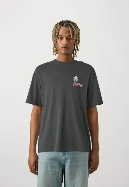 Футболка с принтом Jorcali Washed Crew Neck Unisex Jack & Jones, черный