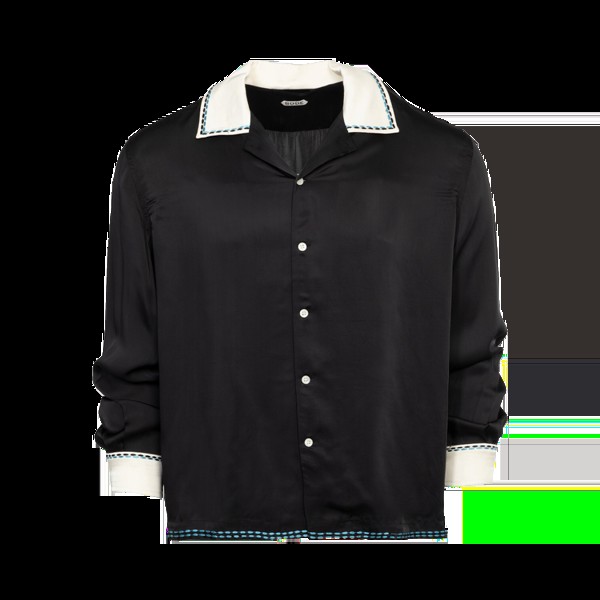 Рубашка Bode Sellier Long-Sleeve 'Black/Cream', черный