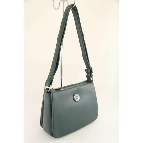 Сумка кросс-боди Polina & Eiterou P 1366Y L815-60 D.Green, фактура зернистая, зеленый