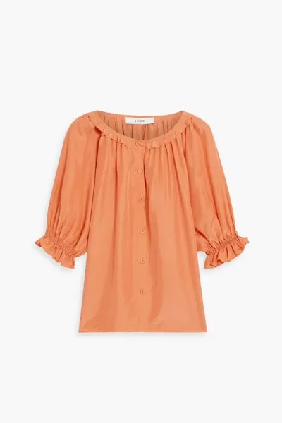 Блузка Moneta из стираного шелка со сборками Joie, оранжевый