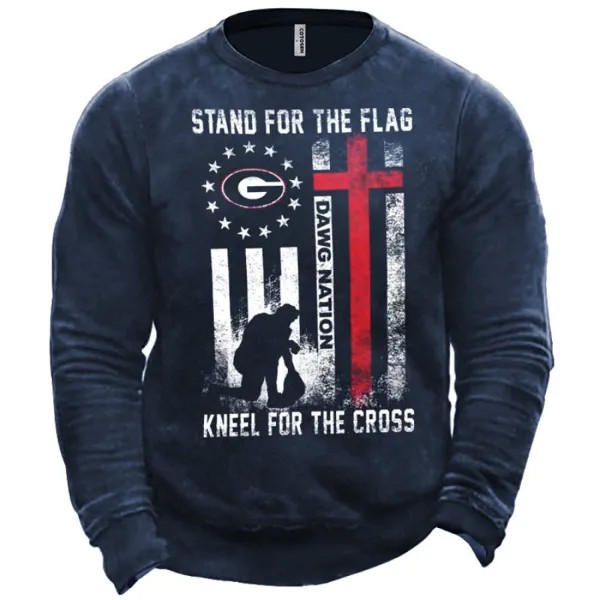 Мужская толстовка Stand For The Flag Kneel For The Cross