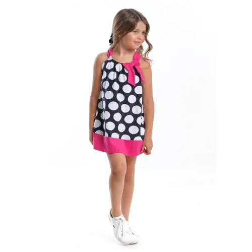Платье Mini Maxi, хлопок, трикотаж, в горошек, размер 116, мультиколор