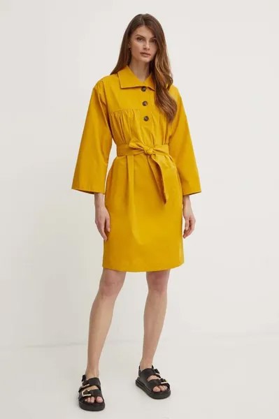 Хлопковое платье Weekend Max Mara, желтый