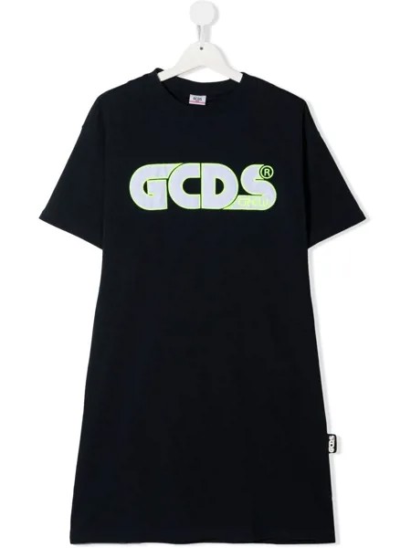 Gcds Kids платье-футболка с вышитым логотипом