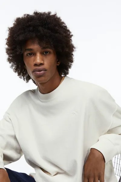 Бархатная толстовка оверсайз H&M, сливочный