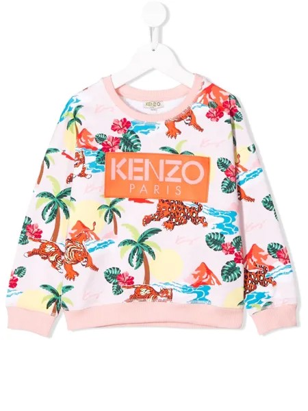 Kenzo Kids толстовка с тропическим принтом