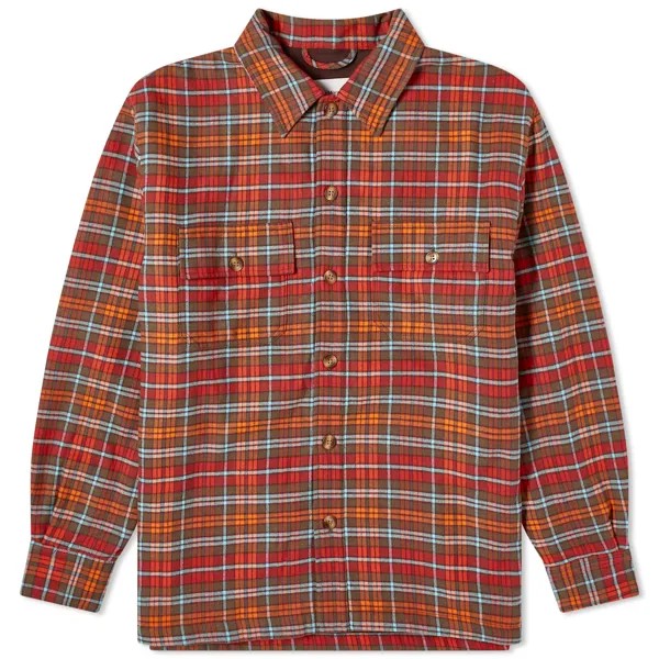 Рубашка Drôle De Monsieur Check Overshirt, цвет Orange