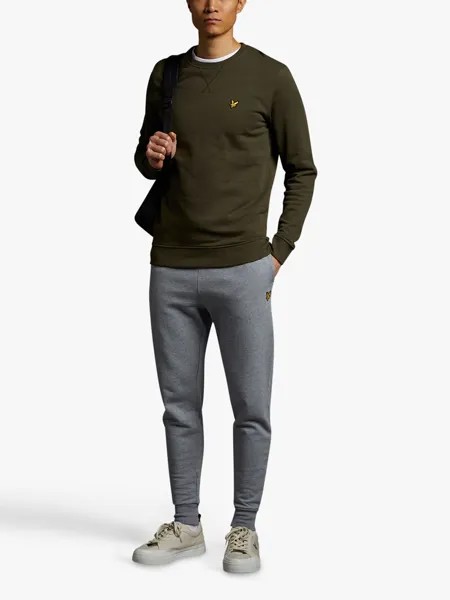 Хлопковые спортивные штаны Lyle & Scott, T28, темно-серый меланжевый цвет