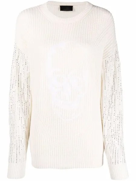 Джемпер с кристаллами Philipp Plein, бежевый
