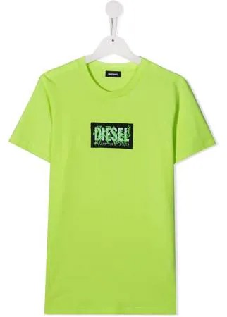 Diesel Kids футболка с нашивкой-логотипом и надписью