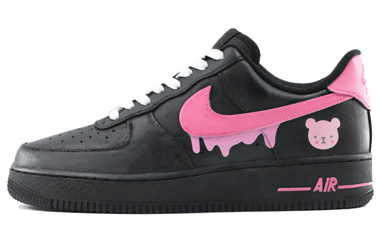 Кроссовки Nike Air Force 1 Skateboarding Shoes Unisex Low-top Black, черный/розовый