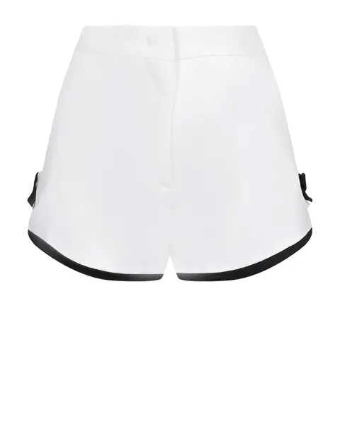 Белые шорты с черным кантом и бантами MSGM