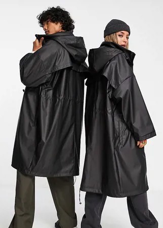 Черный макинтош-дождевик в стиле унисекс Reclaimed Vintage Inspired-Черный цвет
