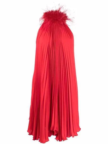 Styland плиссированное платье с перьями