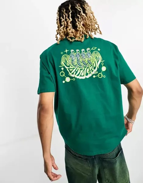 Зеленая футболка унисекс Santa Cruz Knibbs Mind's Eye с принтом на груди и спине