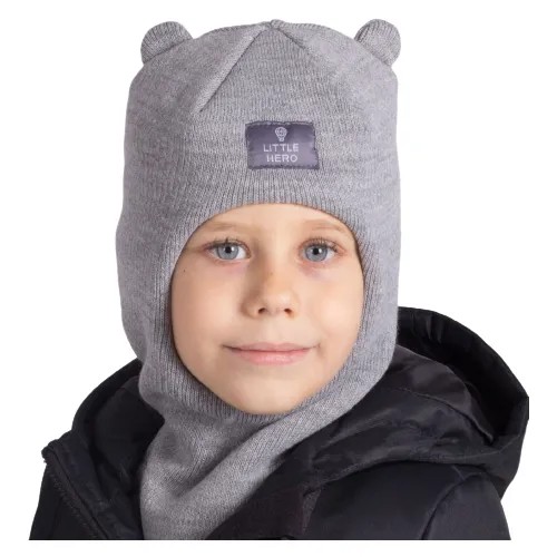 HOH LOON Шапка-шлем для мальчика, цвет серый, размер 46-50
